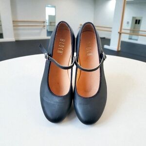 Bloch Black Leather Mary Jane Dance Shoes Girls #2T  Size 7 1/2 US.